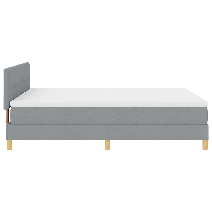 Box spring seng med pude Lysegrå 140 x 200 cm Stof