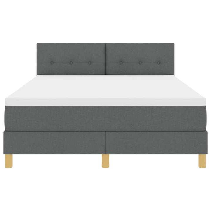 Box spring seng med pude Mørkegrå 140 x 200 cm Stof