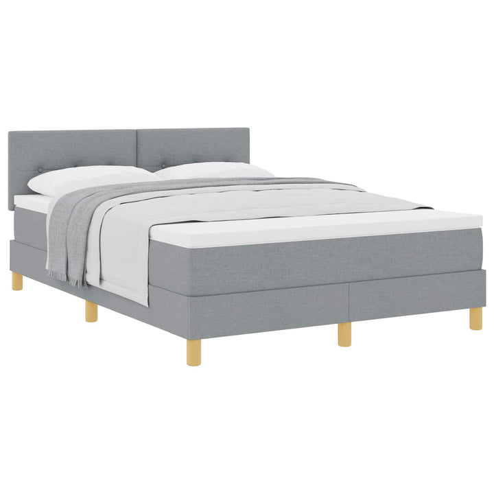 Box spring seng med pude Lysegrå 160 x 200 cm Stof