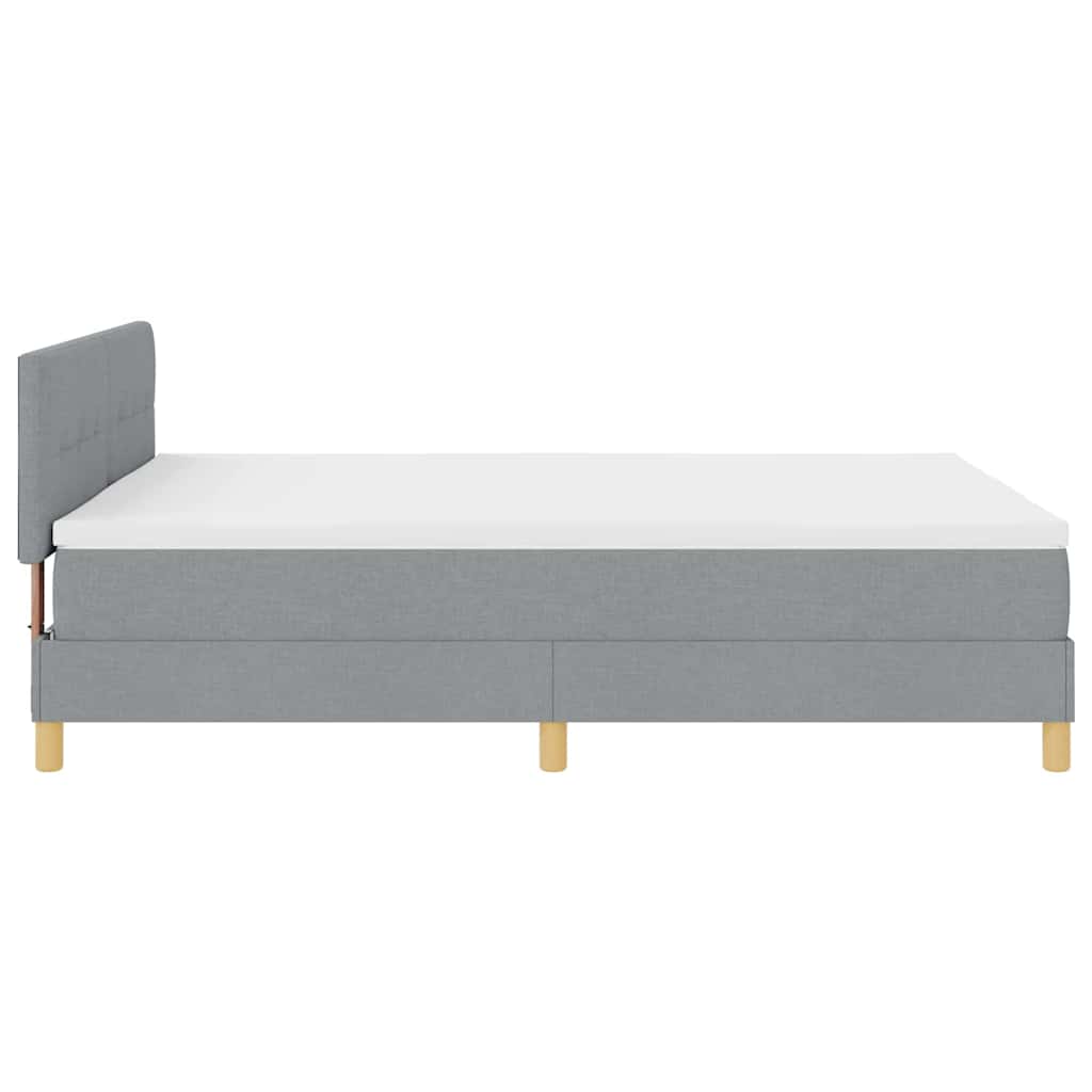 Box spring seng med pude Lysegrå 160 x 200 cm Stof