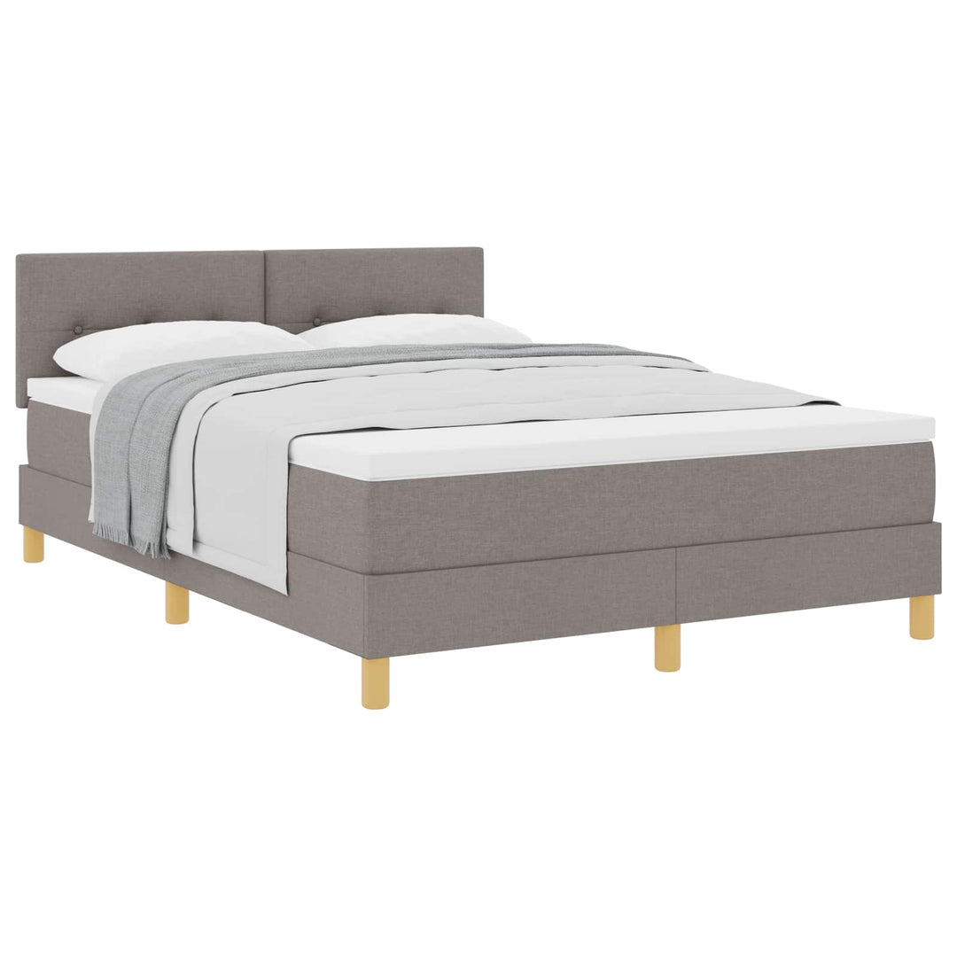 Box spring seng med pude Gråbrun 160 x 200 cm Stof