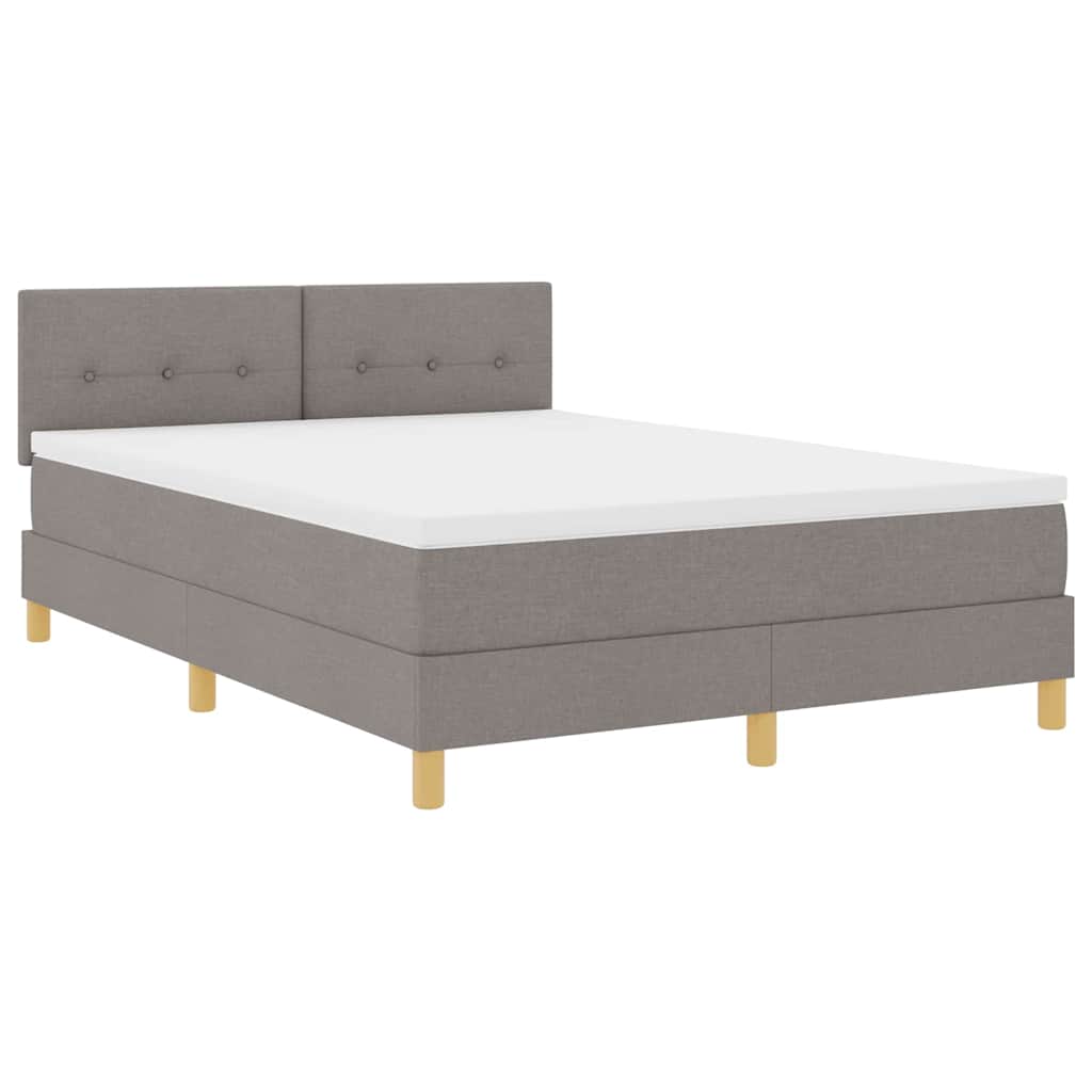 Box spring seng med pude Gråbrun 160 x 200 cm Stof