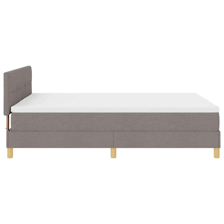 Box spring seng med pude Gråbrun 160 x 200 cm Stof