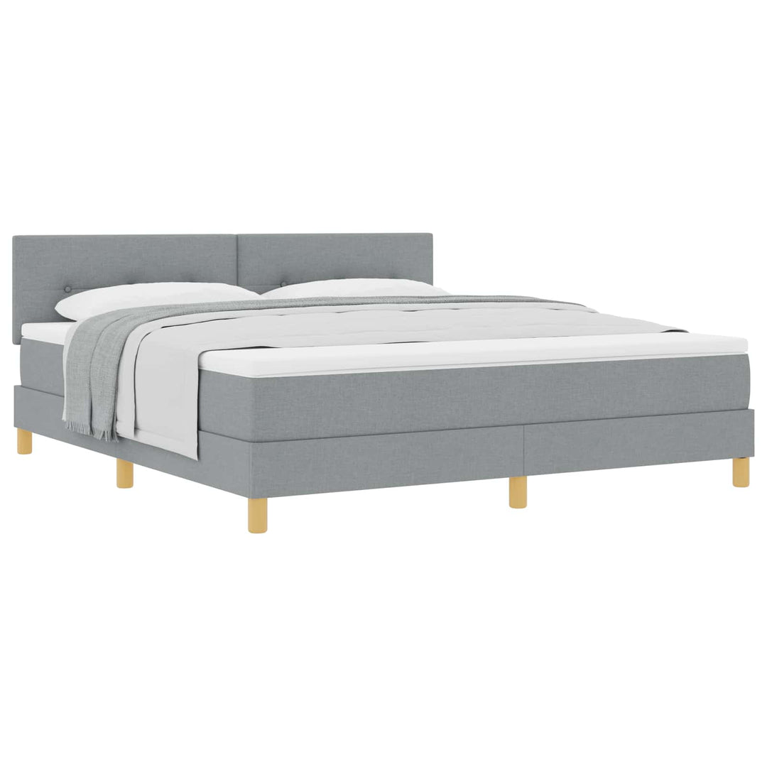 Box spring seng med pude Lysegrå 180 x 200 cm Stof