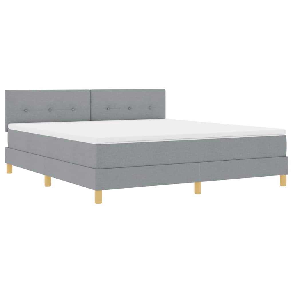 Box spring seng med pude Lysegrå 180 x 200 cm Stof