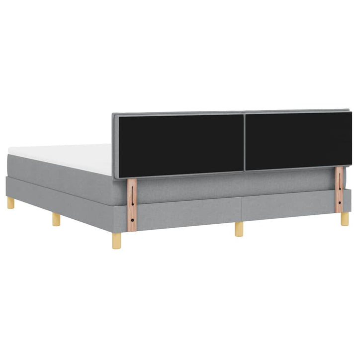 Box spring seng med pude Lysegrå 180 x 200 cm Stof