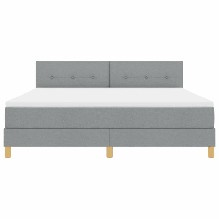 Box spring seng med pude Lysegrå 180 x 200 cm Stof