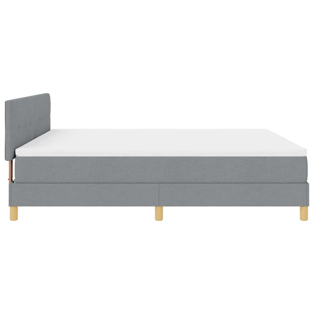 Box spring seng med pude Lysegrå 180 x 200 cm Stof