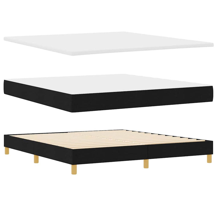 Box spring seng med pude med hovedgærde Sort 180 x 200 cm Stof