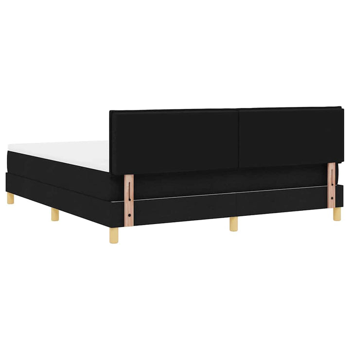 Box spring seng med pude med hovedgærde Sort 180 x 200 cm Stof