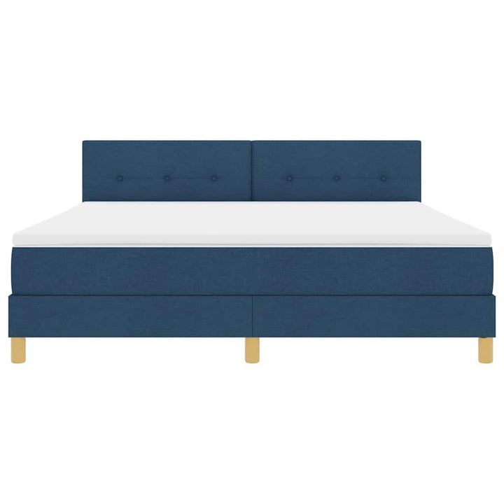 Box spring seng med pude med hovedgærde Blå 180 x 200 cm Stof