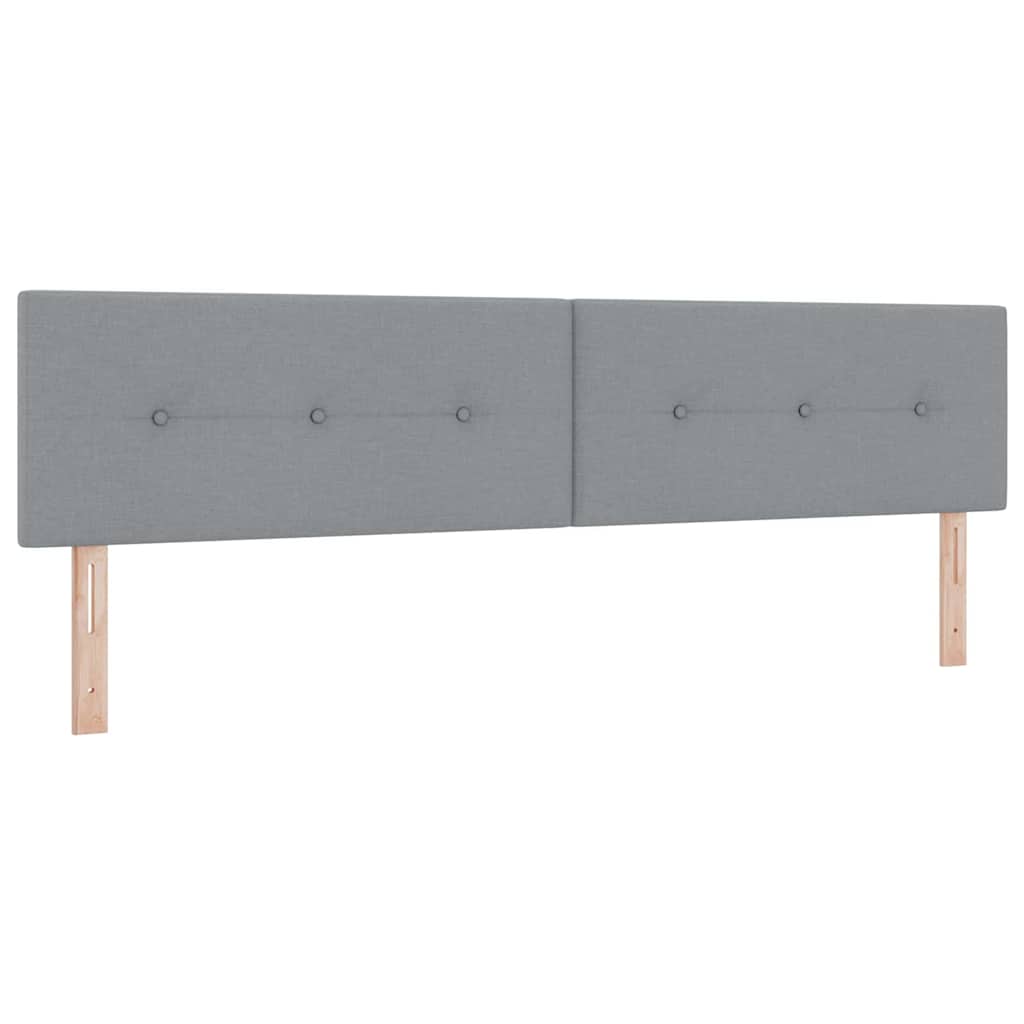 Box spring seng med pude Lysegrå 200 x 200 cm Stof