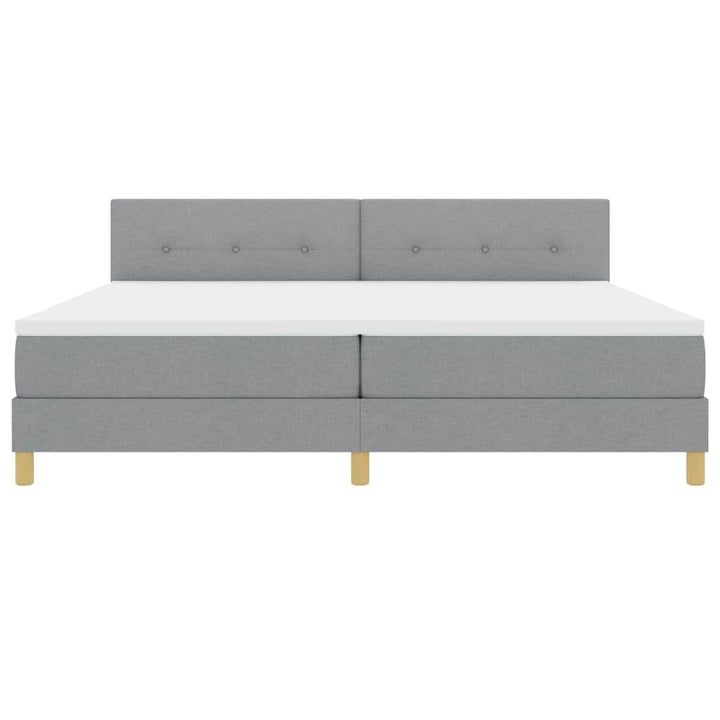 Box spring seng med pude Lysegrå 200 x 200 cm Stof