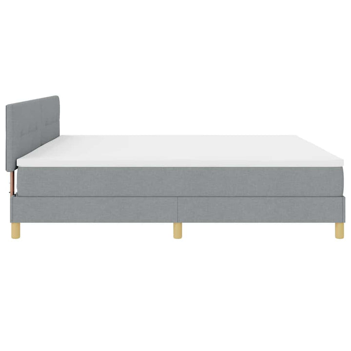 Box spring seng med pude Lysegrå 200 x 200 cm Stof