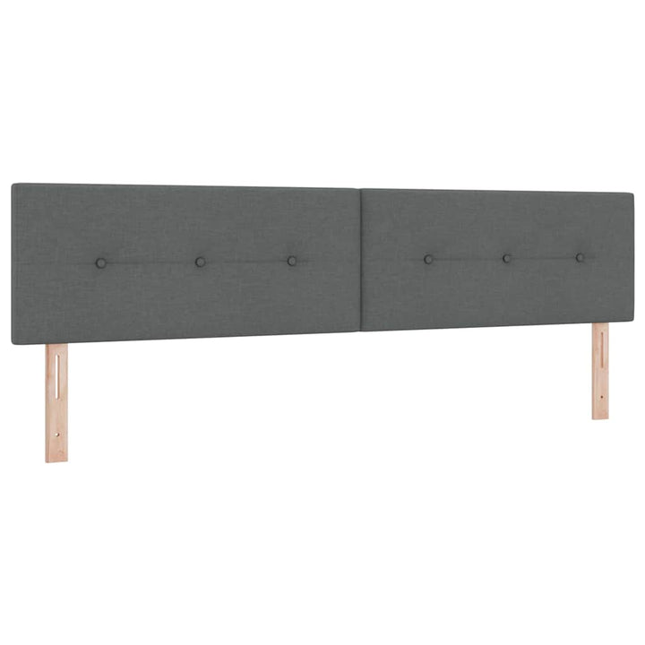 Box spring seng med pude Mørkegrå 200 x 200 cm Stof
