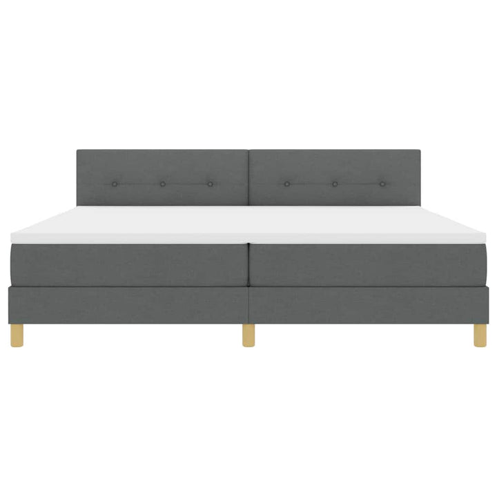 Box spring seng med pude Mørkegrå 200 x 200 cm Stof