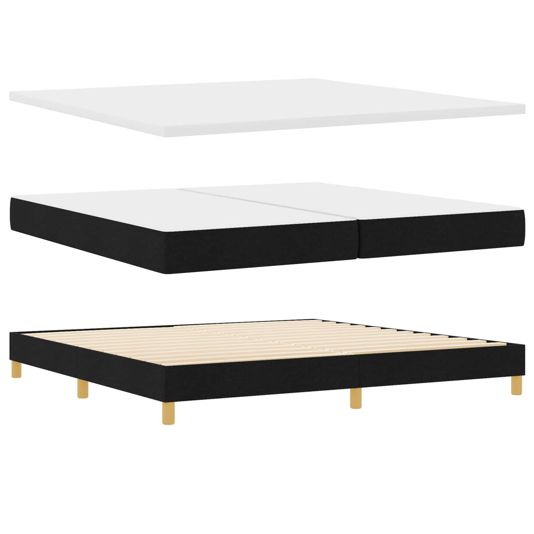 Box spring seng med pude med hovedgærde Sort 200 x 200 cm Stof