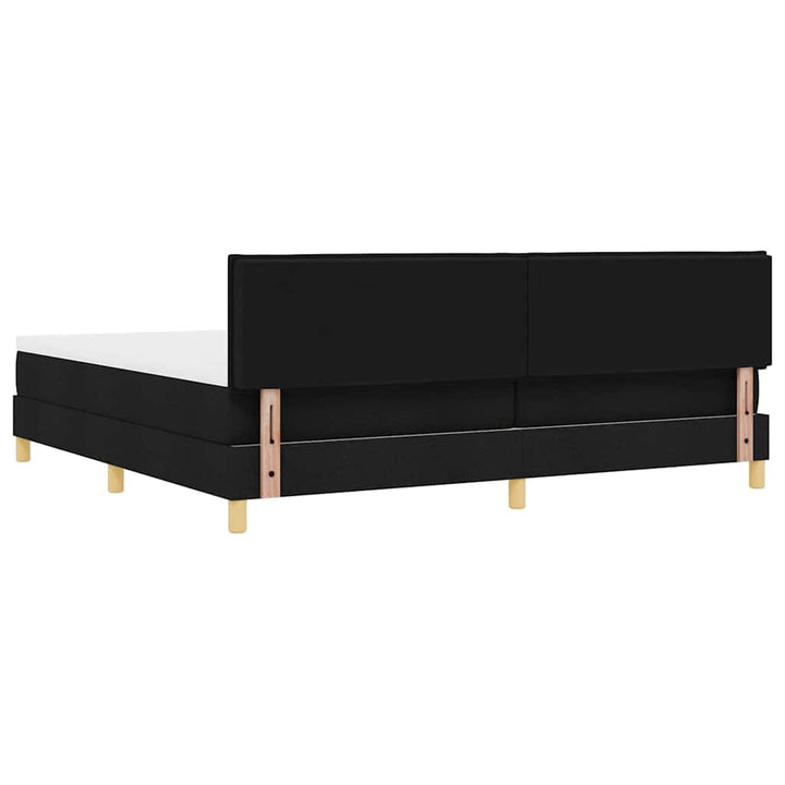 Box spring seng med pude med hovedgærde Sort 200 x 200 cm Stof