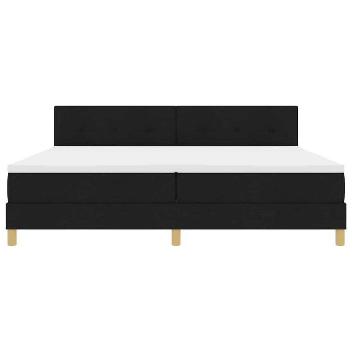 Box spring seng med pude med hovedgærde Sort 200 x 200 cm Stof