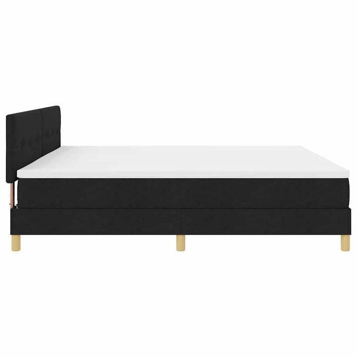 Box spring seng med pude med hovedgærde Sort 200 x 200 cm Stof