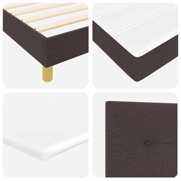 Box spring seng med pude Mørk Brun 200 x 200 cm Stof