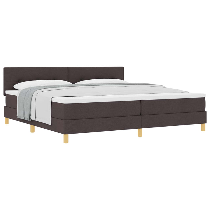 Box spring seng med pude Mørk Brun 200 x 200 cm Stof