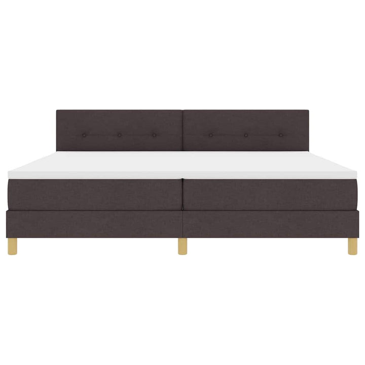Box spring seng med pude Mørk Brun 200 x 200 cm Stof