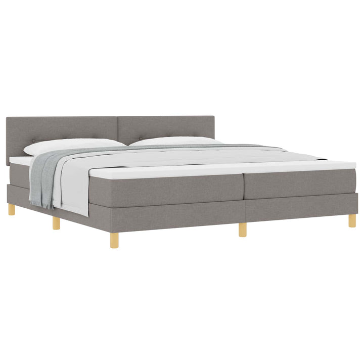 Box spring seng med pude Gråbrun 200 x 200 cm Stof