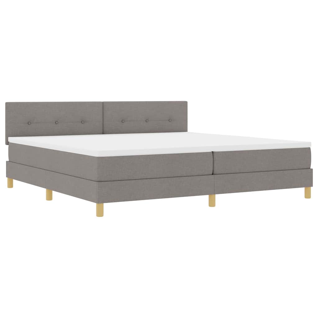 Box spring seng med pude Gråbrun 200 x 200 cm Stof