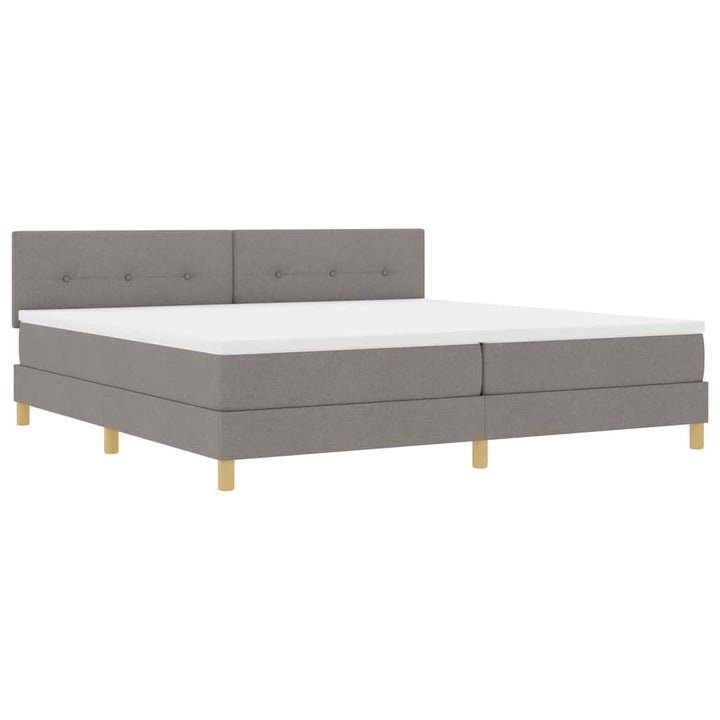 Box spring seng med pude Gråbrun 200 x 200 cm Stof