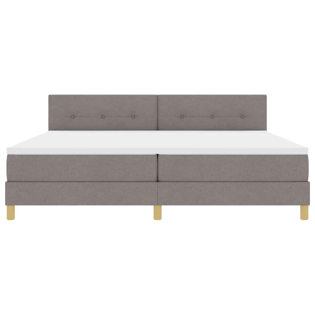 Box spring seng med pude Gråbrun 200 x 200 cm Stof