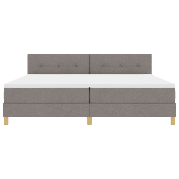Box spring seng med pude Gråbrun 200 x 200 cm Stof