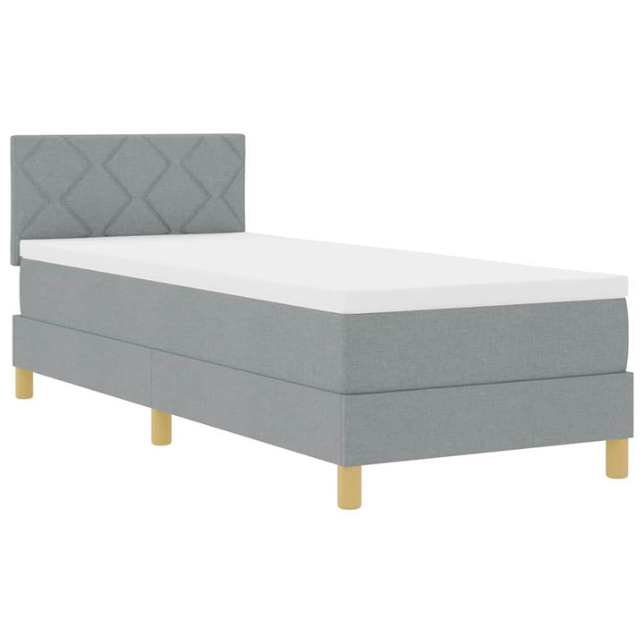 Box spring seng med pude Lysegrå 80 x 200 cm Stof