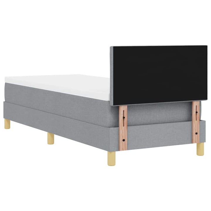 Box spring seng med pude Lysegrå 80 x 200 cm Stof