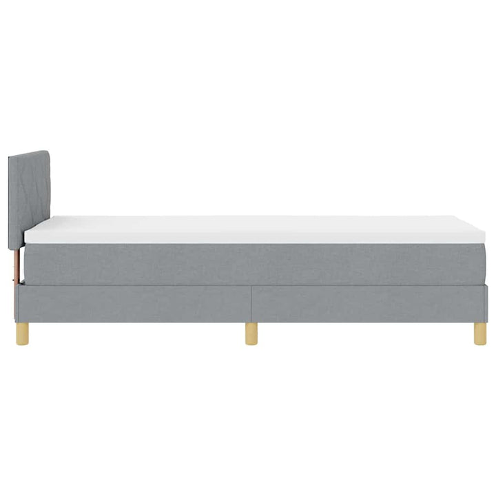 Box spring seng med pude Lysegrå 80 x 200 cm Stof