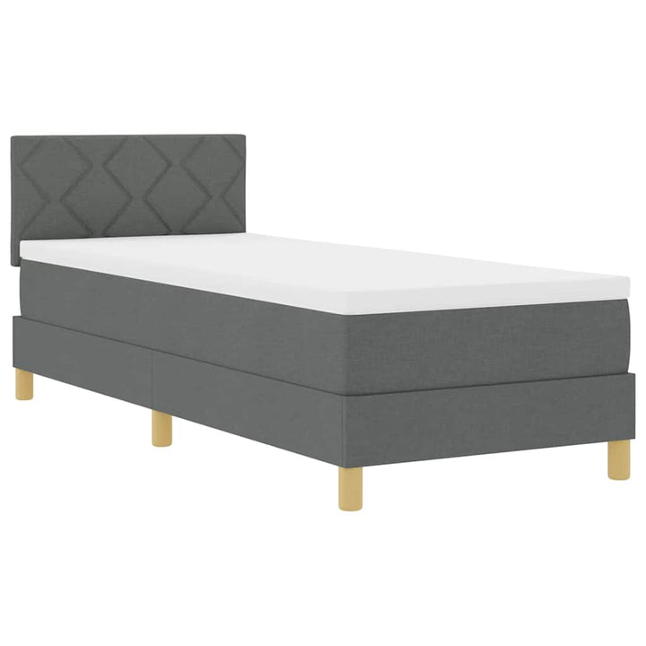 Box spring seng med pude Mørkegrå 80 x 200 cm Stof