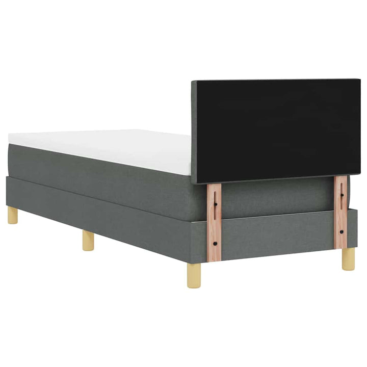 Box spring seng med pude Mørkegrå 80 x 200 cm Stof
