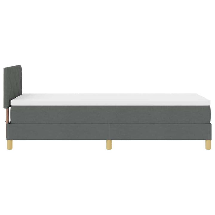 Box spring seng med pude Mørkegrå 80 x 200 cm Stof