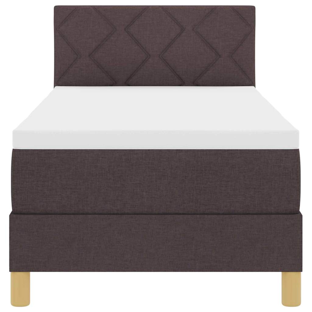 Box spring seng med pude Mørk Brun 80 x 200 cm Stof