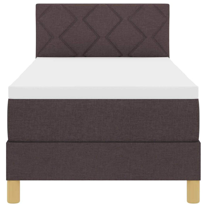 Box spring seng med pude Mørk Brun 80 x 200 cm Stof