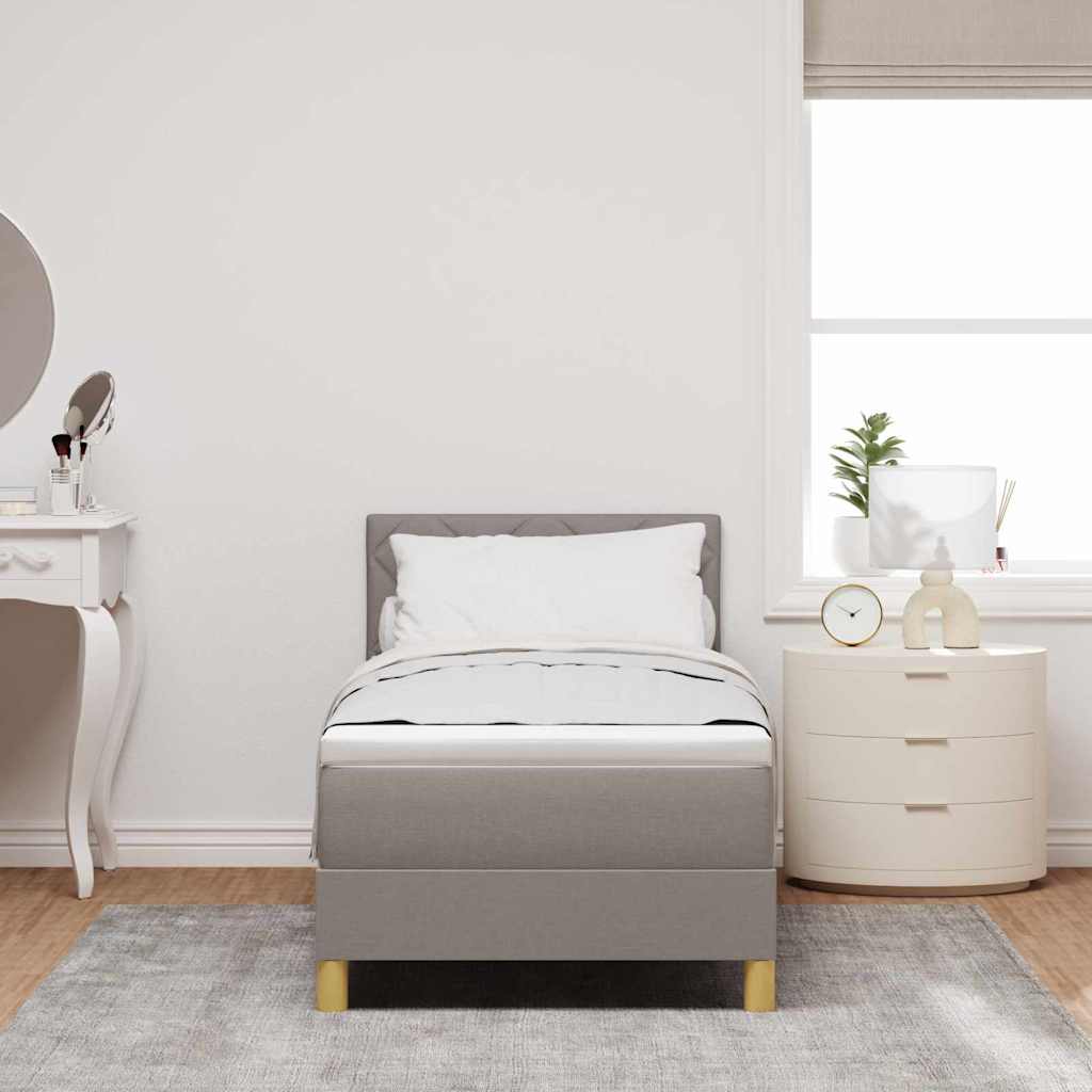 Box spring seng med pude Gråbrun 80 x 200 cm Stof