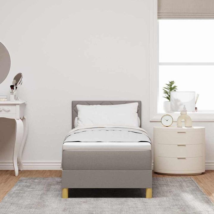 Box spring seng med pude Gråbrun 80 x 200 cm Stof
