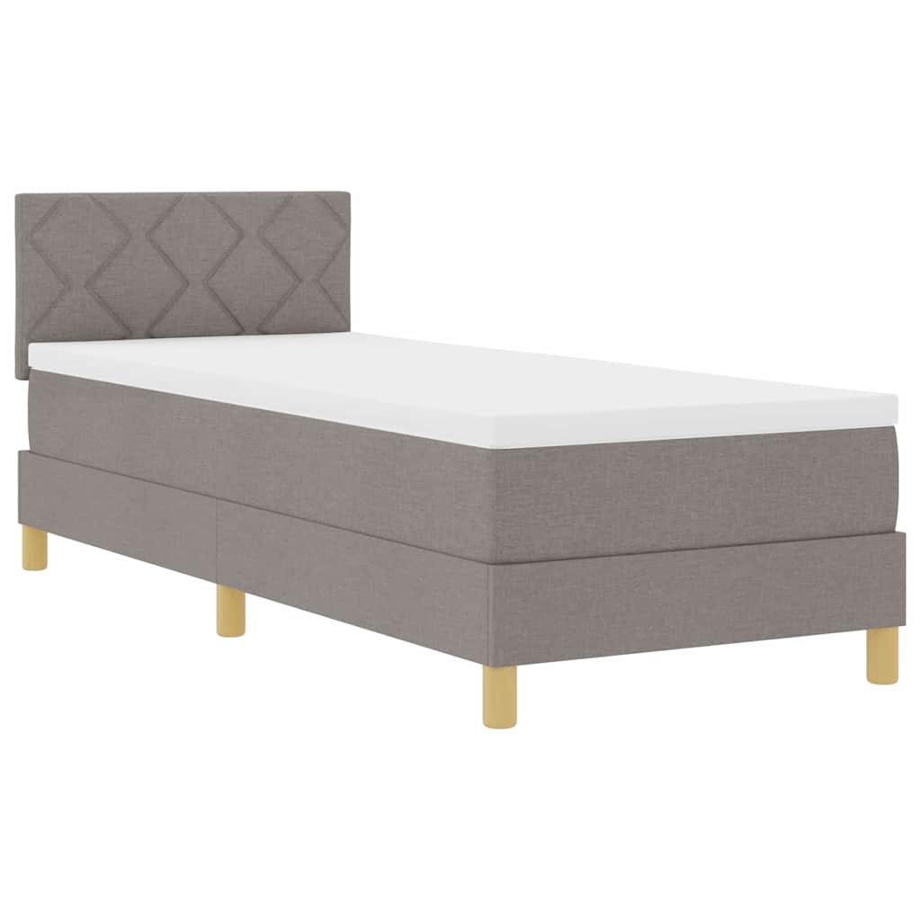 Box spring seng med pude Gråbrun 80 x 200 cm Stof