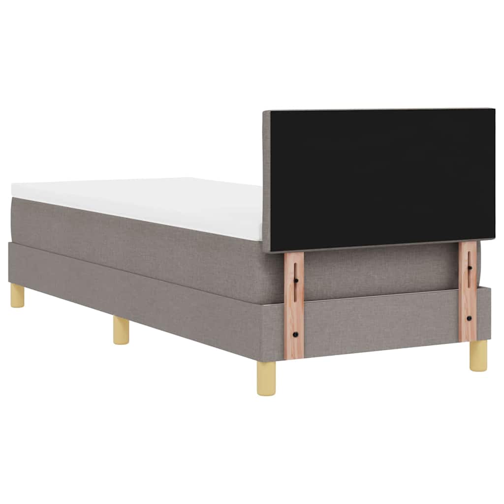 Box spring seng med pude Gråbrun 80 x 200 cm Stof