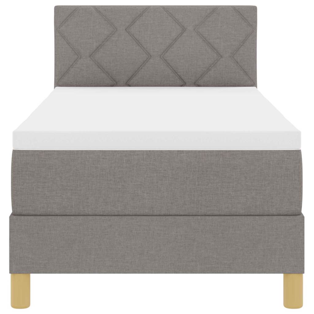 Box spring seng med pude Gråbrun 80 x 200 cm Stof