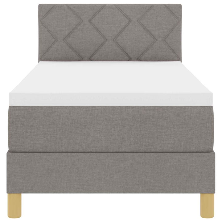 Box spring seng med pude Gråbrun 80 x 200 cm Stof