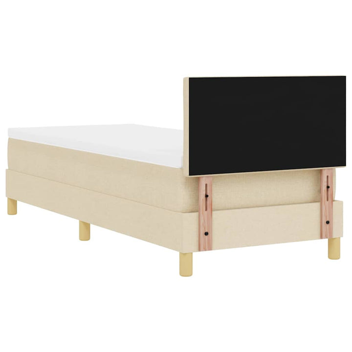 Box spring seng med pude med hovedgærde Creme 80 x 200 cm Stof
