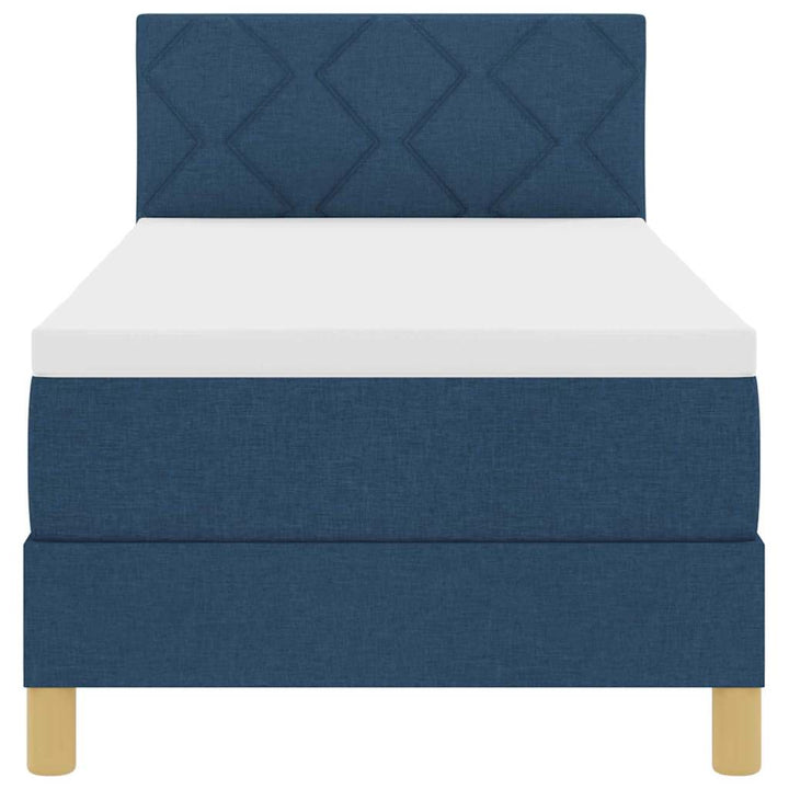 Box spring seng med pude med hovedgærde Blå 80 x 200 cm Stof