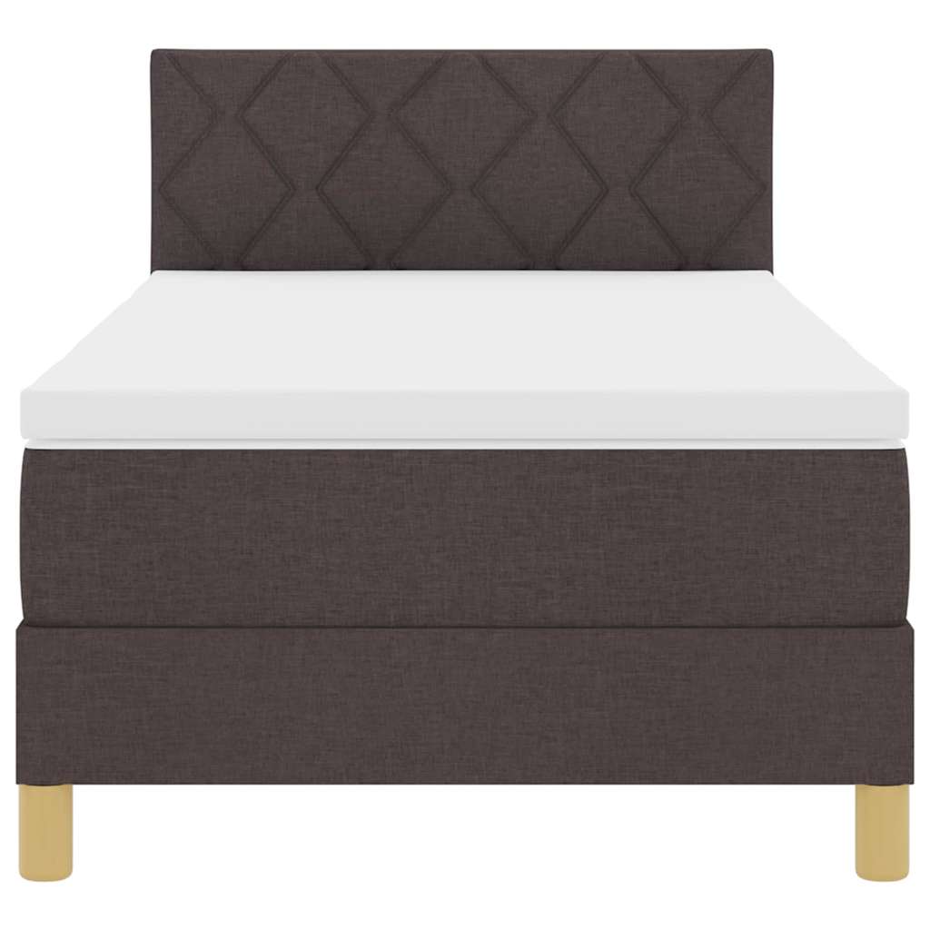 Box spring seng med pude Mørk Brun 90 x 190 cm Stof
