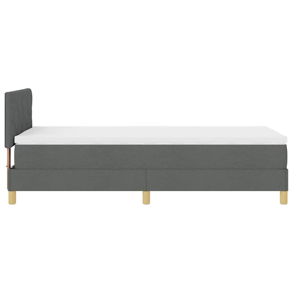 Box spring seng med pude Mørkegrå 90 x 200 cm Stof